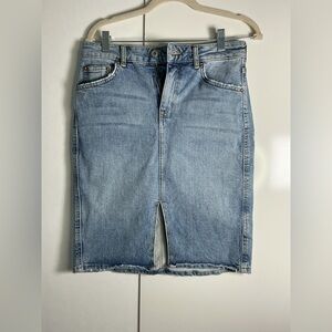 Pilcro and the Letterpress Classic Blue Pencil Skirt